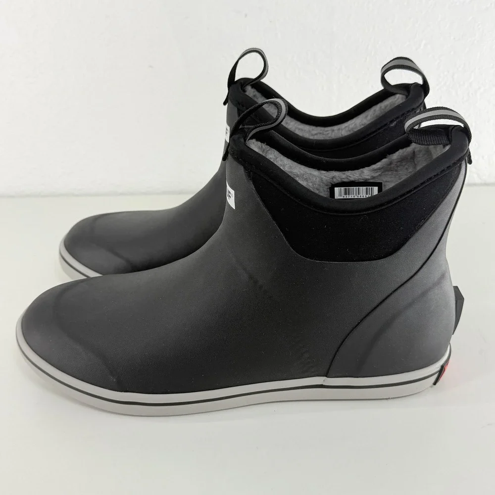Xtratuf Ankle Deck Boots Mens Size 12 Black Fleece Lined Waterproof XMAB000T